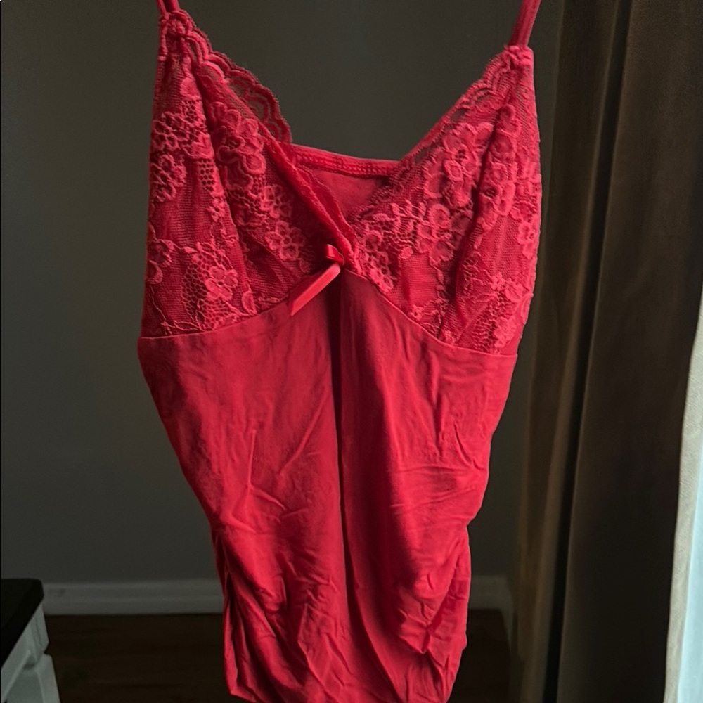 SHEIN Red Lace Cami Top